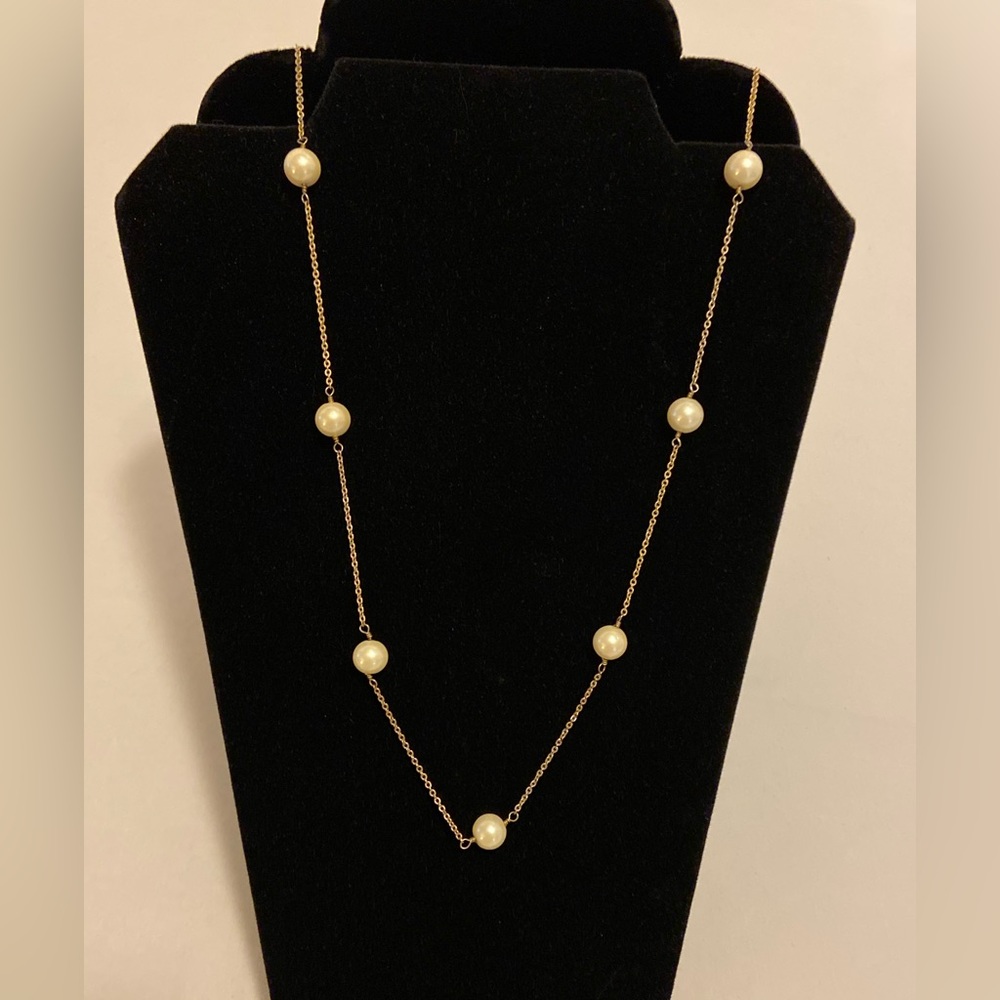 J Crew 32” Pearl Chain Necklace